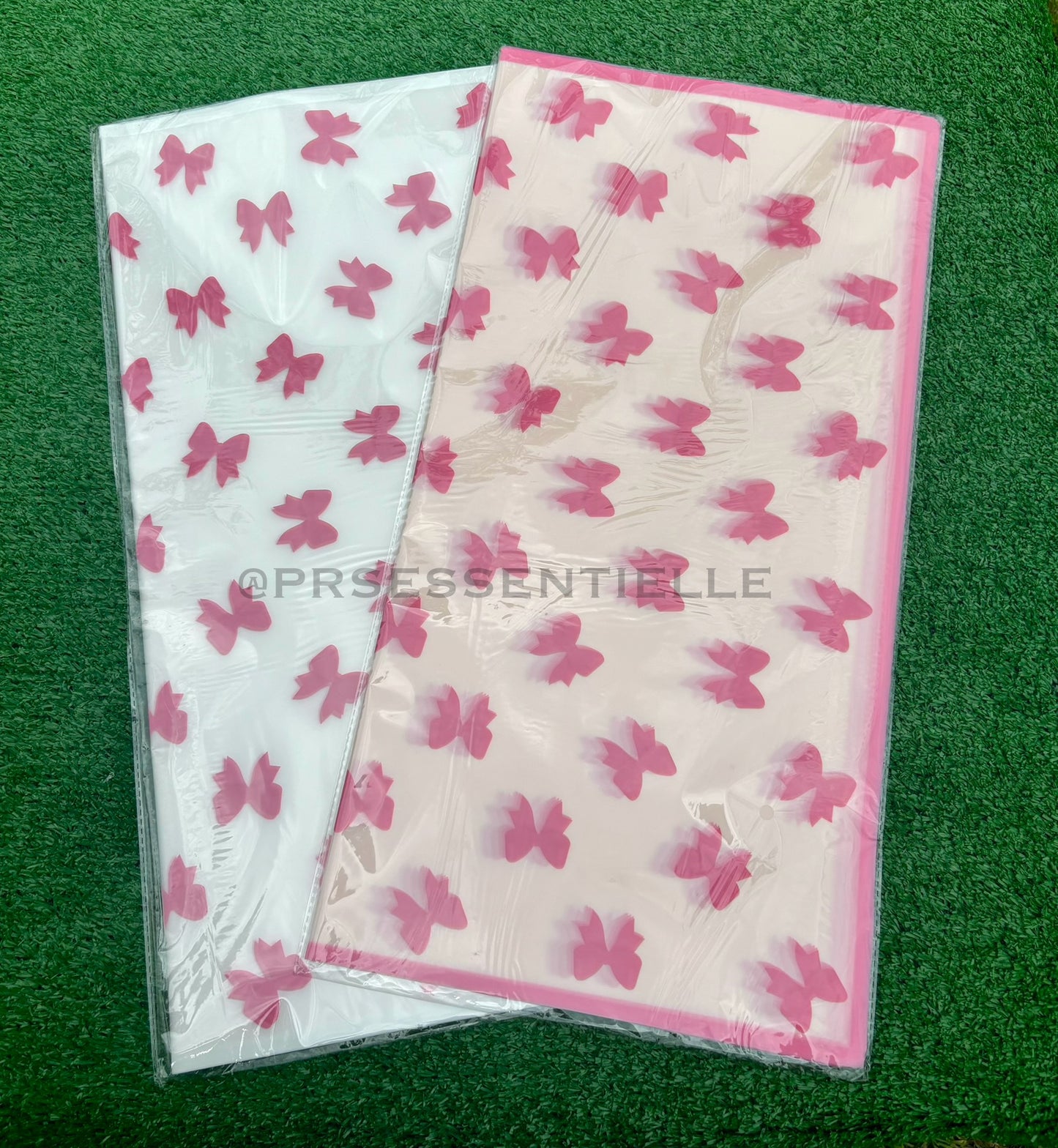 Pink Bow Floral Paper